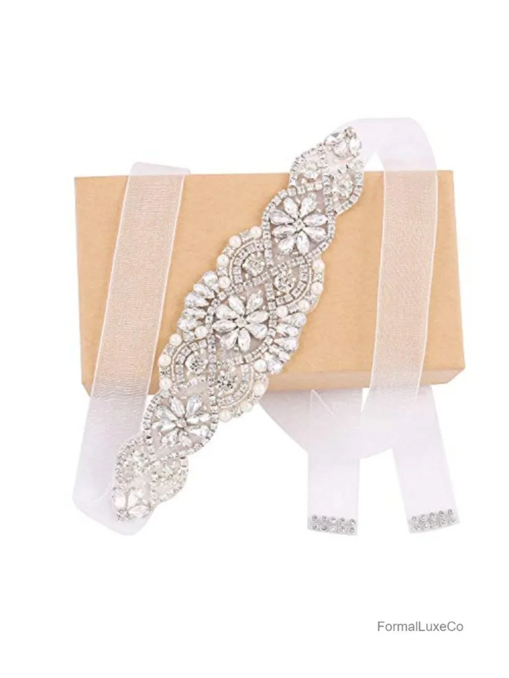 Handmade Crystal Rhinestone Wedding Sash Belt for Evening Dress